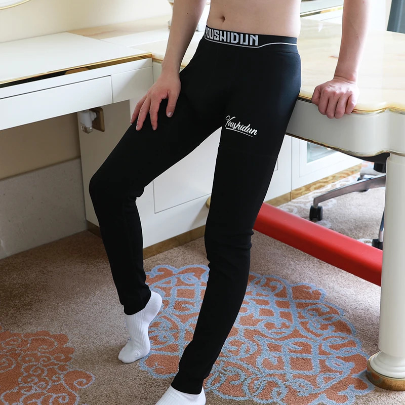 Mens underwear bottom long John pants cotton breathable mens underwear sleep bottom long leg pants 241122