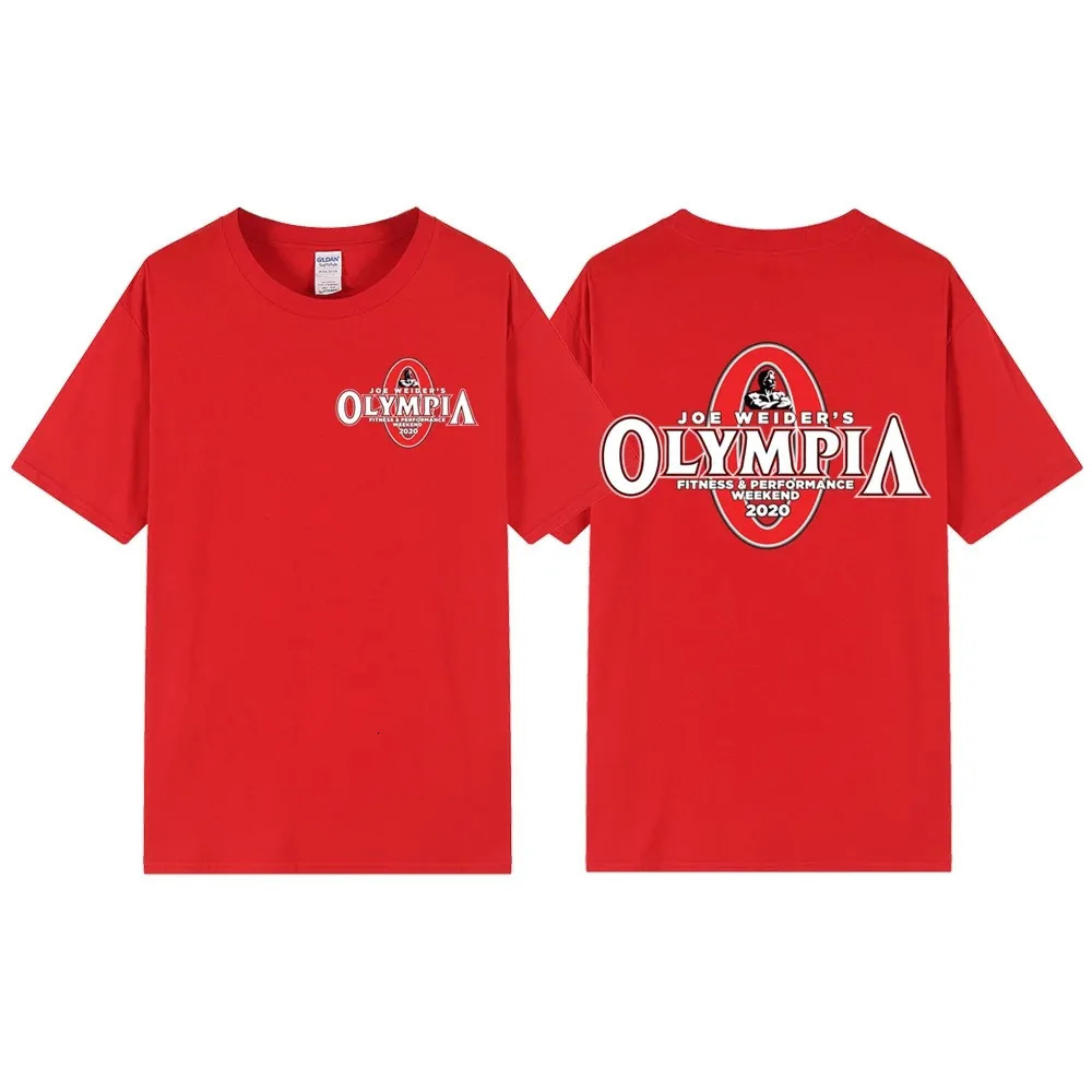 Trendy Summer Mens OLYMPIA Printed Pure Cotton T-shirt Mens Hip Hop Street Sports Fitness Comfortable Selling T-shirt 240428