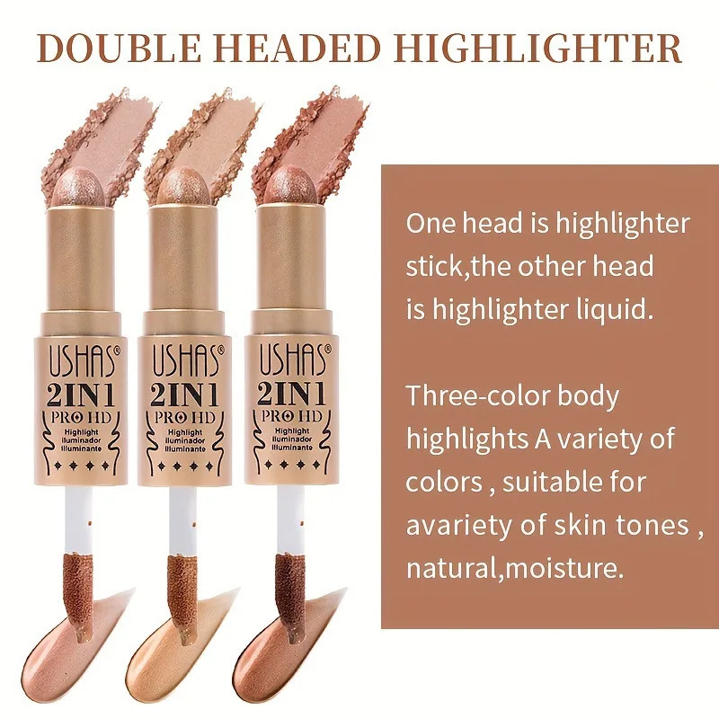 24Pcs USHAS Highlight Bronzer Contour Sticks Kit for Light Skin Face Makeup Dual Cream Contour Stick Make Up Kit for All Skin 240412