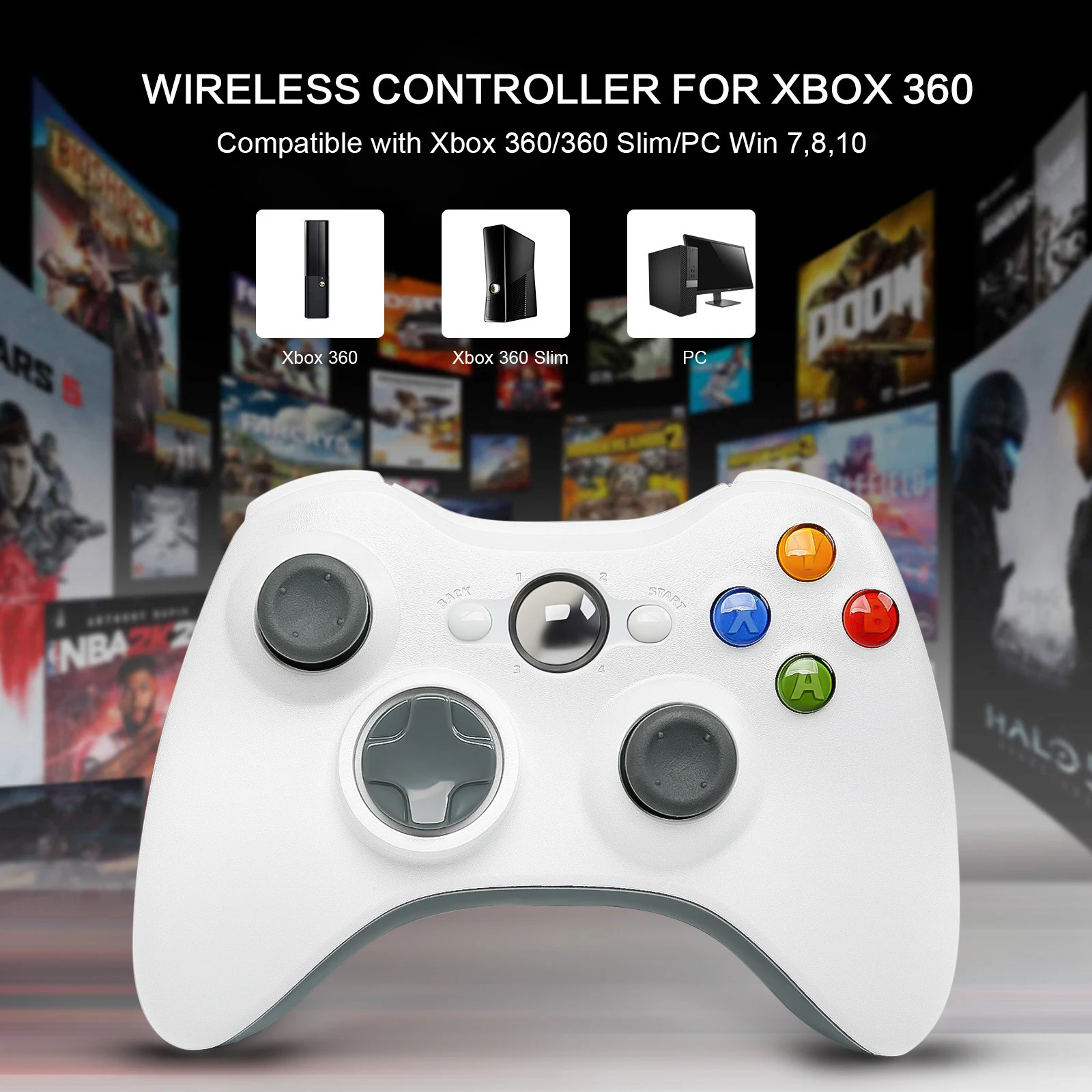 Controller For Xbox 360 24G Wireless Gaming Remote Joystick 3D Rocker Game Handle Tools Parts Dual Vibration 240418
