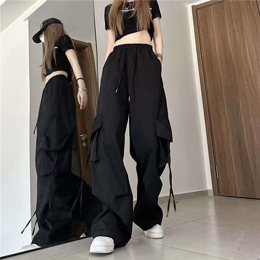 American Casual Pants Women's Summer New Straight Hanging Feeg Wide Leg Workwear High Waist Slimming Trend Clothing Fashionable Temperament