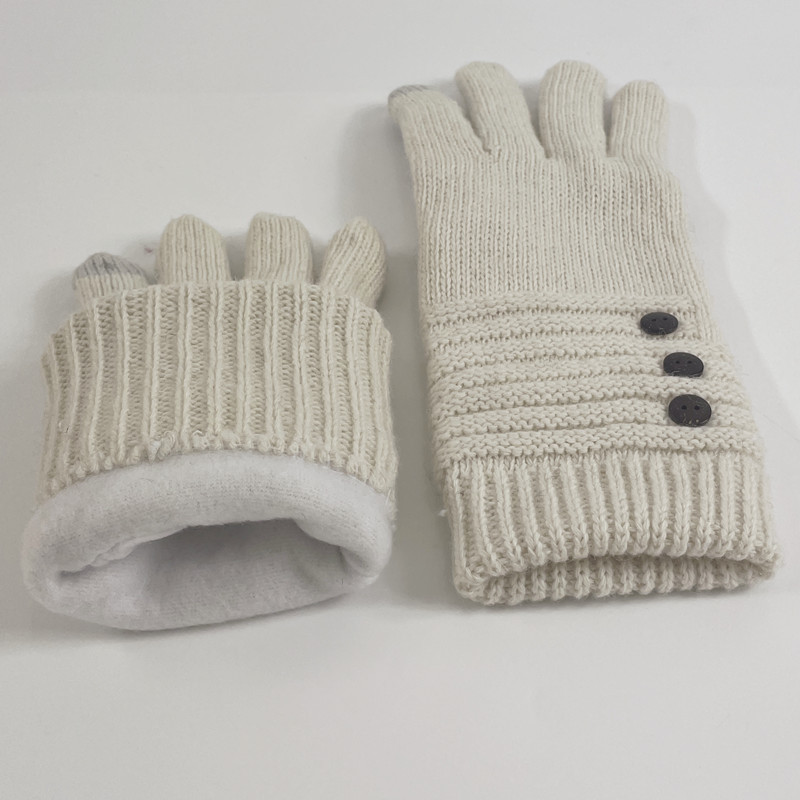 Warm gloves for autumn and winter knitted with plush and thickened touch screen wool gloves for cycling cold proof and anti slip cross-border Amazon
