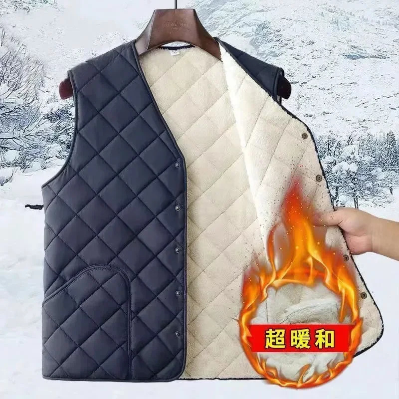 2023 Mens Vest Jacket Autumn Winter Warm Sleeveless Casual Stand Collar Trend High Quality Sports Coat 241129