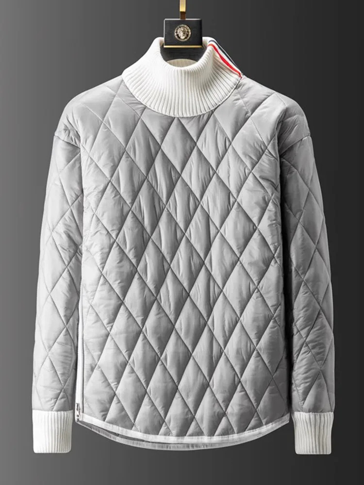 Winter Warm Cotton Padded 2 Pieces Set Turtleneck Thicken Tops Conjuntos Korean Casual High Waist Harem Pants Tracksuit 241129