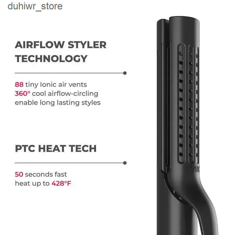 Curling Irons TYMO air straightener and curling iron 2-in-1 negative ion anti scaling curling iron 1.25 inches 5 temperature and dual pressure J241129