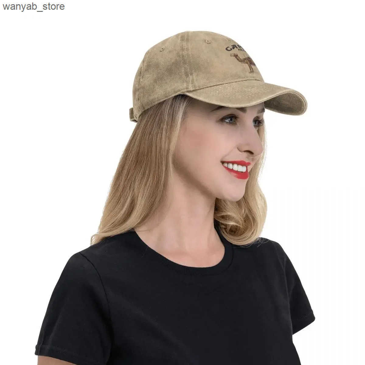 Ball Caps Camel Mirage Band Mens and Womens Baseball Hats Distressed Washed Caps Retro Outdoor Four Seasons Travel Adjustable Suitable for Sun Hat L24