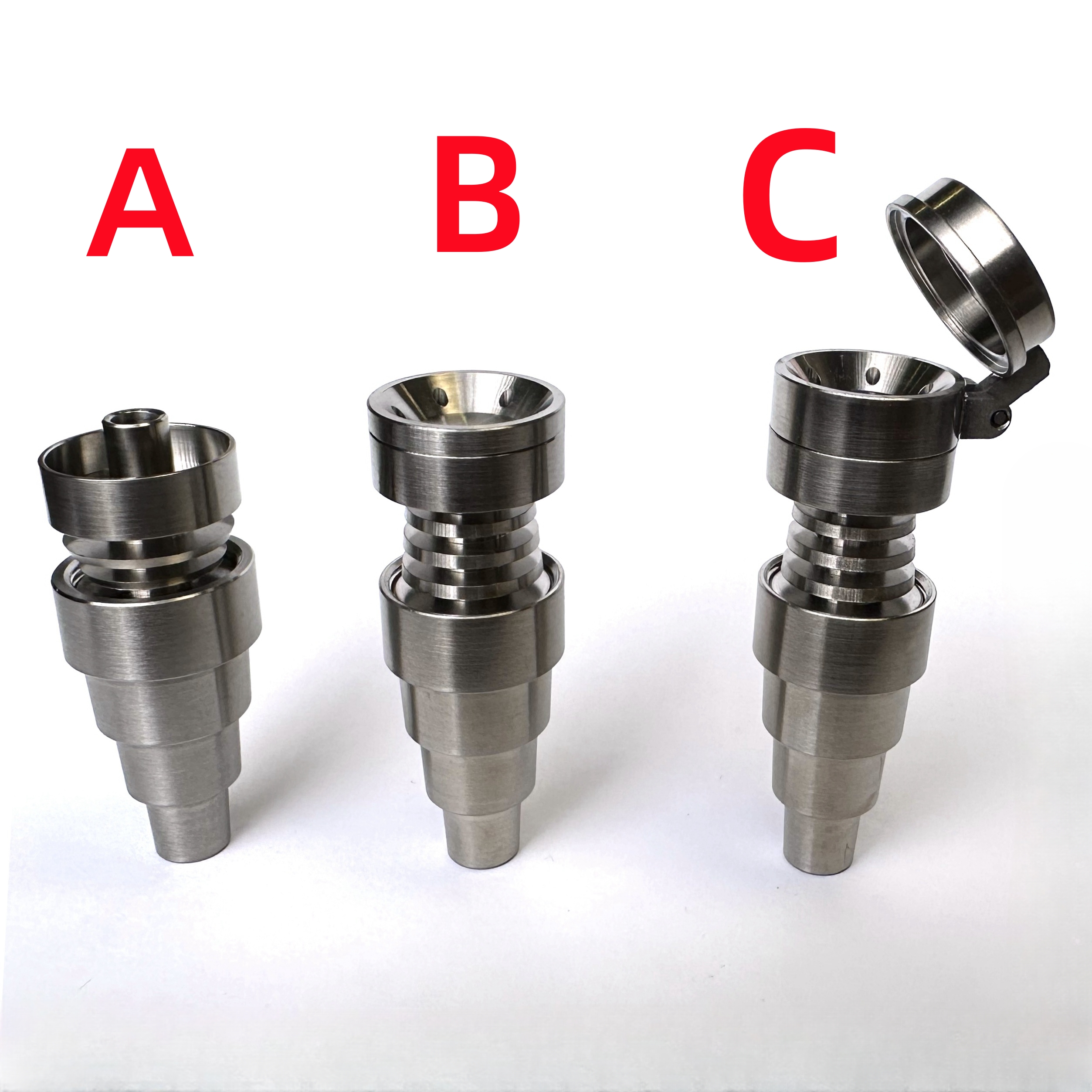 Universal Domeless 6 in 1 Titanium Nails 10mm 14mm 18mm Joint Male and Female GR2 Nail Glass Bongs Water Pipes Tools