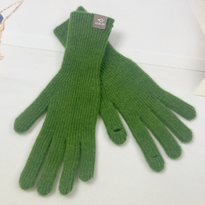 Elegant Winter Fine Wool Gloves for Women - Dual Functionality Touchscreen Knit Yarns with Durable Wind Protection