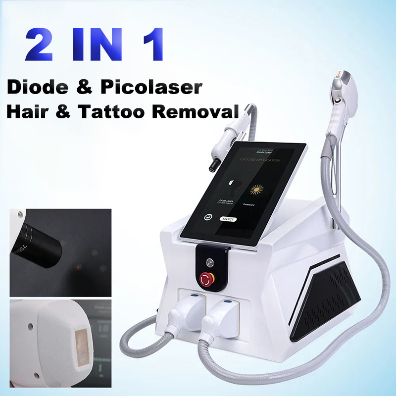Painless hair removal ice system 2 in 1 pico laser tattoo removal diode laser Suitable all skin salon machine