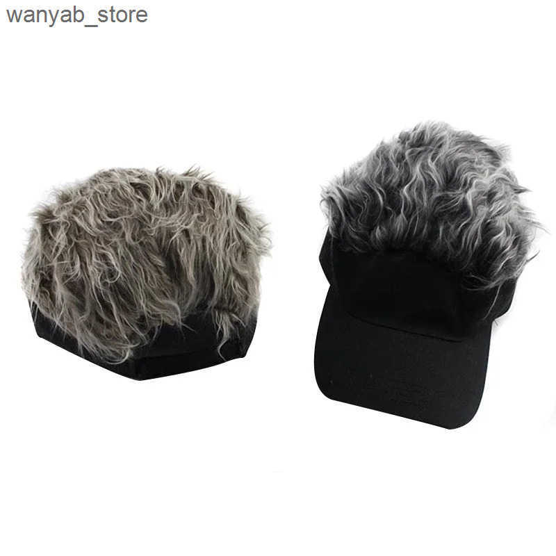 Ball Caps Baseball cap with pointed hair baseball cap with pointed wig mens casual and fun sun hat adjustable sun eye L240910
