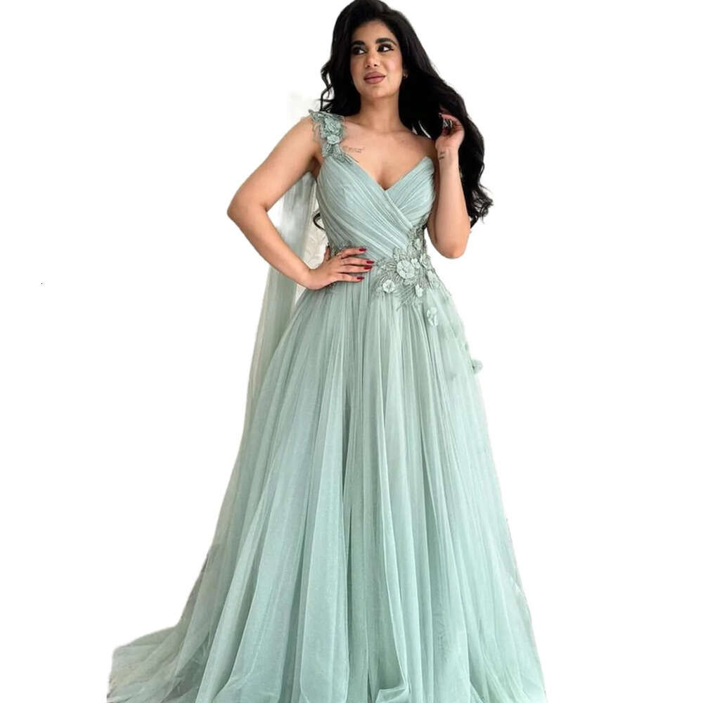 A E Prom Ebi Sage Aso Dress Lace Beaded Evening Formal Party Second Reception Birthday Bridesmaid Engagement Gowns Dresses Robe De Soiree Zj Es 666030
