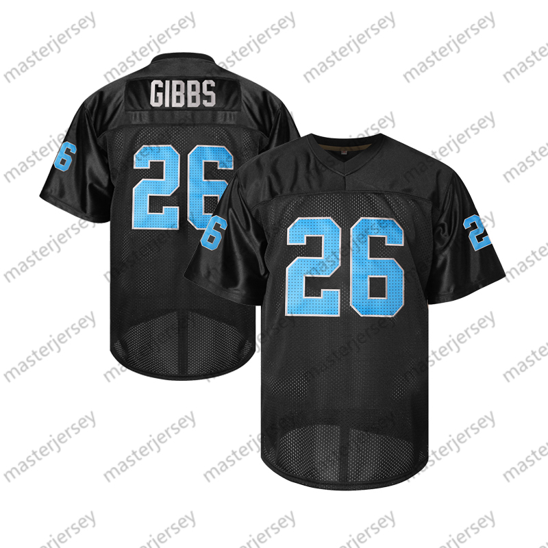 #26 Gibbs Men's Black Classic Embroidered V-Neck Rugby Jersey - Breathable, Short Sleeve Sports Shirt In Stock Football Jerseys