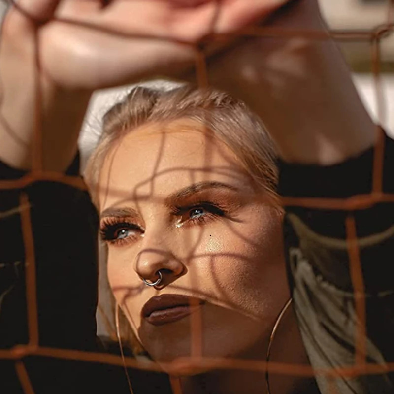 8mm Curved Barbells Nose Piercing D Shaped Tragus Helix Stud Earring Hoop Septum Stainless Steel Ring Nostril Body Jewelry 241125