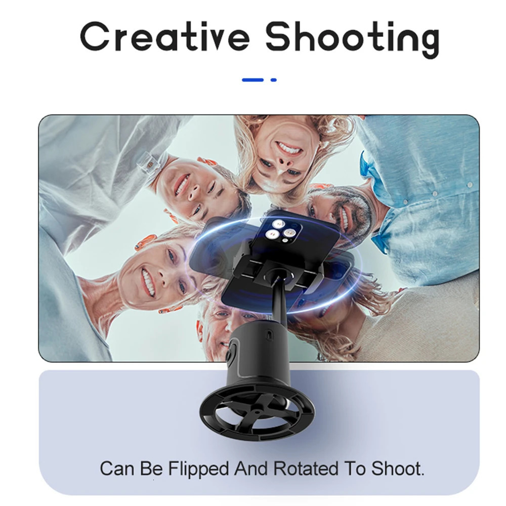 Auto Face Tracking 360Rotation Smart AI Phone Follow-Up Gimbal Stabilizer Selfie Stick Tripod for Cell Phone Video Vlog Live 240422