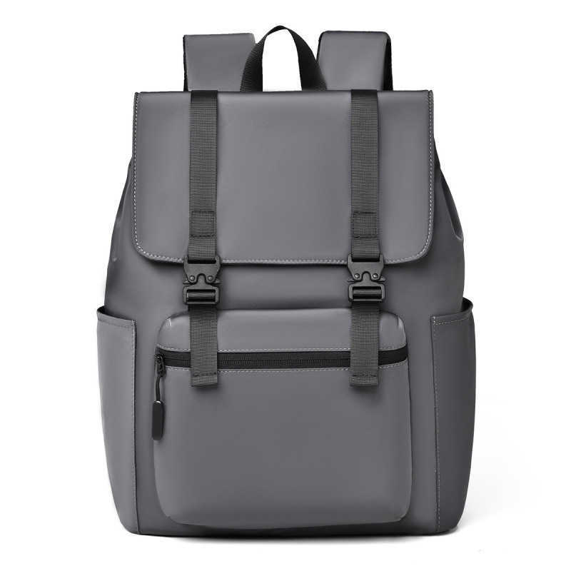 Simple and stylish backpack with large capacity and trendy membrane laptop bag, college student casual backpack