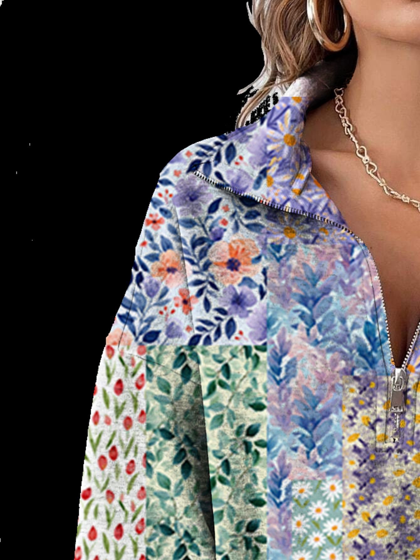 Women's Zipper Hoodie 3D Digital Pattern Series Printed Hoodie Casual autumn sweater print