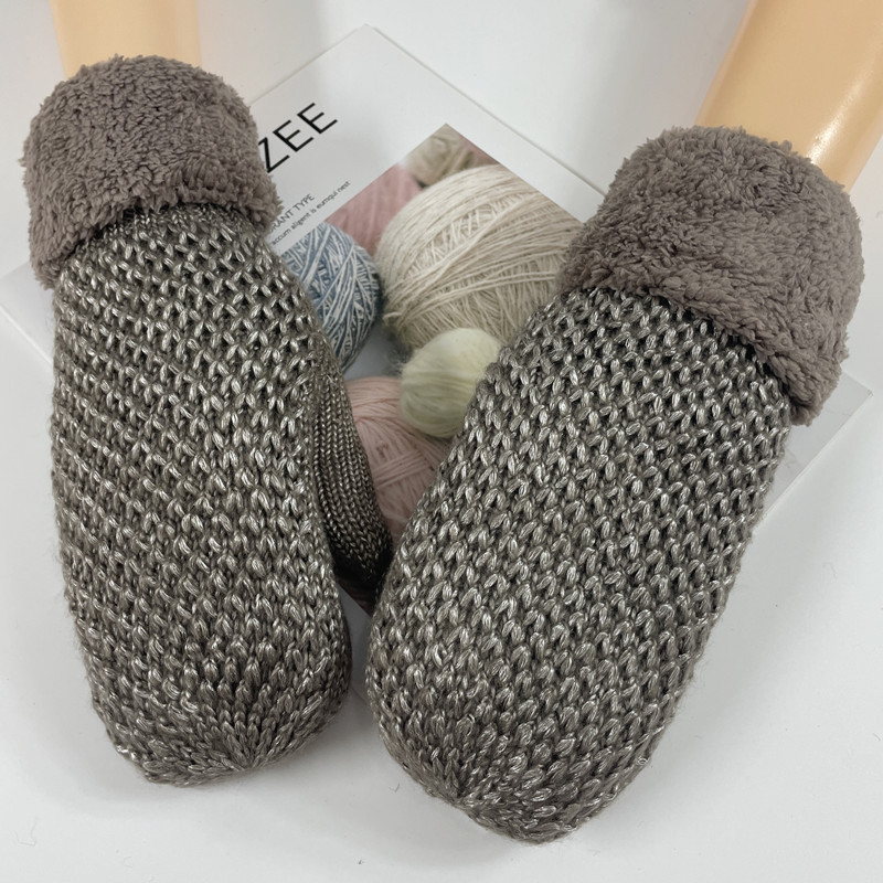 New autumn and winter woolen women's gloves with thickened fleece wholesale outdoor cold resistant double-layer warm gloves