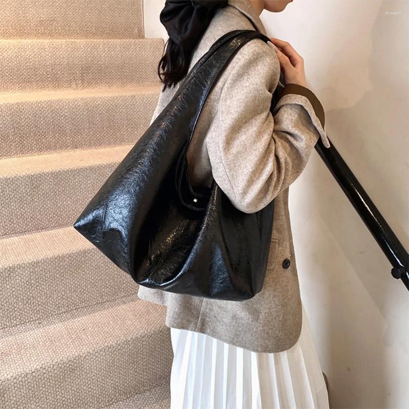 2025 NEW Totes Women PU Simple Carrying Bag Large Capacity Fashion Shoulder Solid Color Stylish Purse Hasp Closure Chic Hobo zhanyishengli