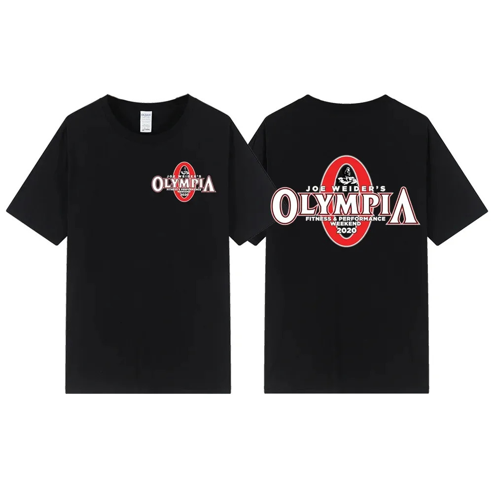 Trendy Summer Mens OLYMPIA Printed Pure Cotton T-shirt Mens Hip Hop Street Sports Fitness Comfortable Selling T-shirt 240428