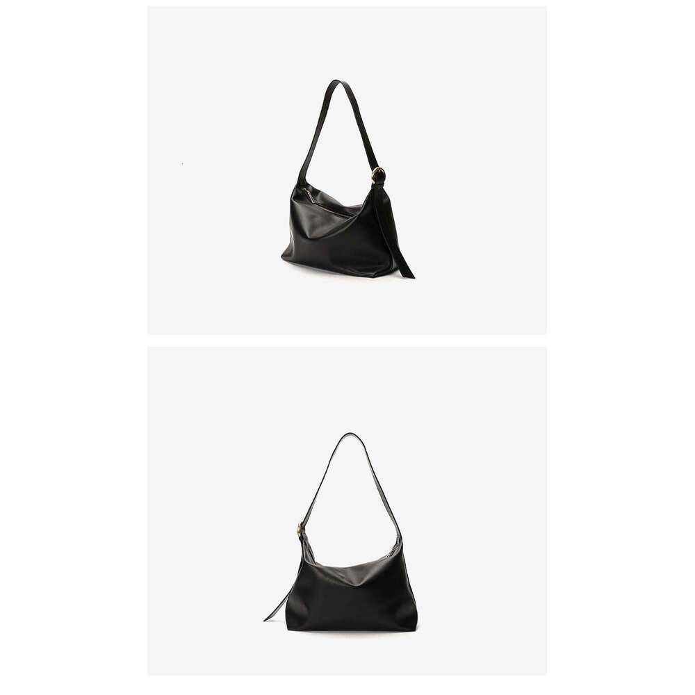 LEMON KOKO One Shoulder Armpit Simple And Versatile High-Capacity Temperament Fashion Niche Cowhide Women Bag