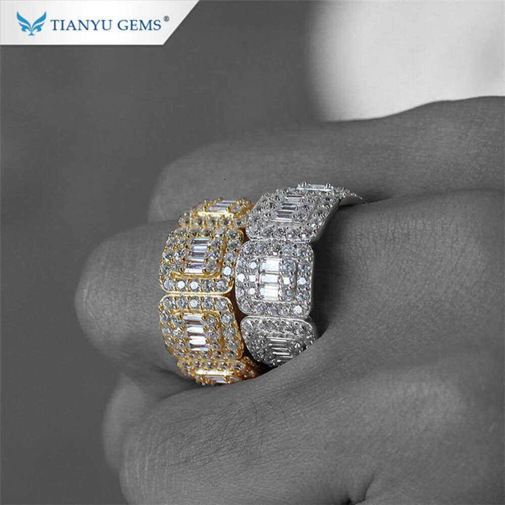 Tianyu Customized Hiphop Jewelry 6mm 8mm 10k Solid Gold Moissanite Diamond Mens Cuban Link Ring
