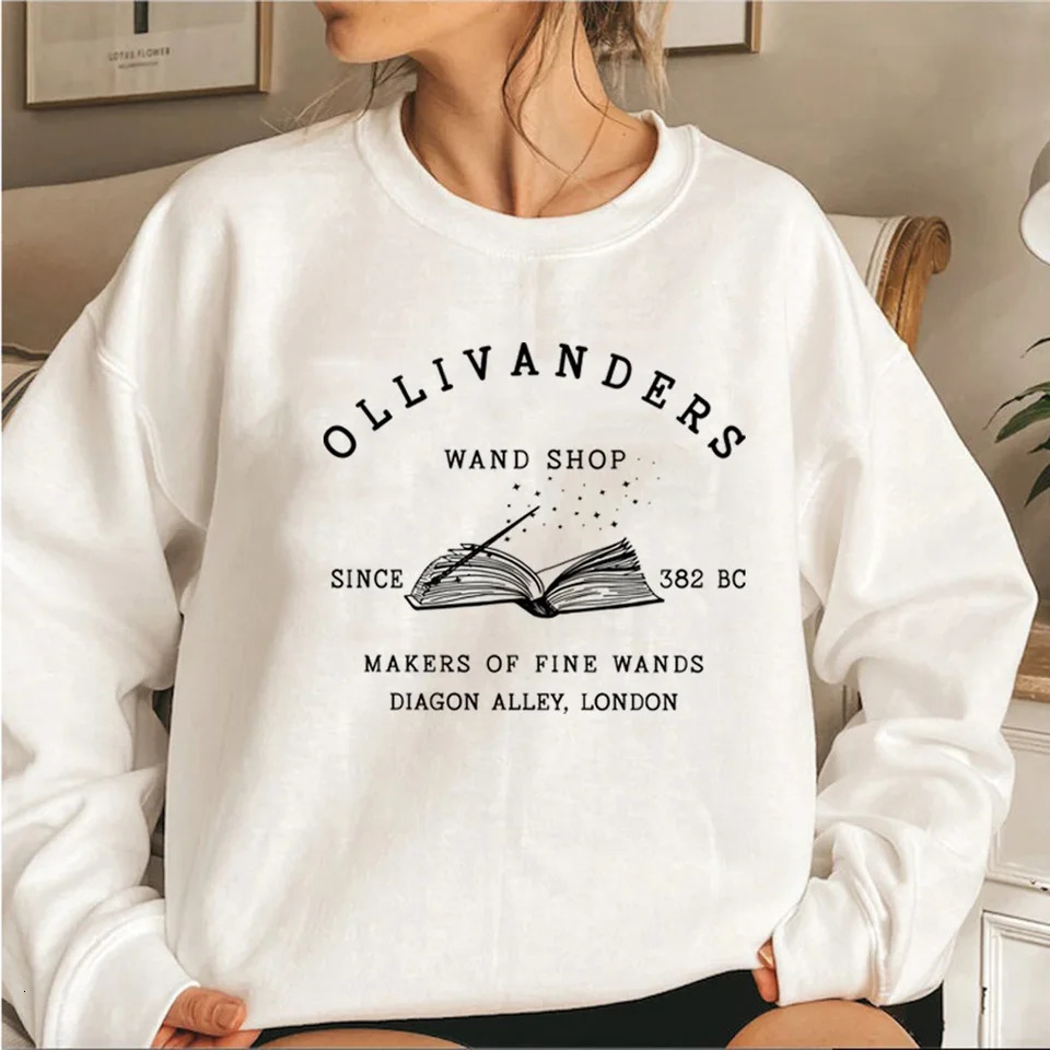 Wizard Book Shop Sweatshirt HP Sweater Magic Hoodie Long Sleeve Sweatshirts Nerd Pullover Fans Gift 241126