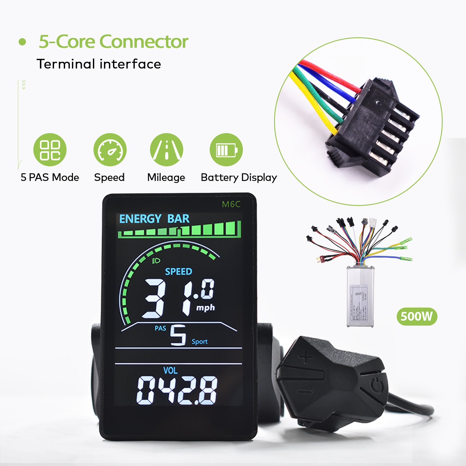 Electric Bike Kits for Enhanced Performance - Includes Multi-Voltage (24V/36V/48V) Battery Controller & Integrated Digital Display