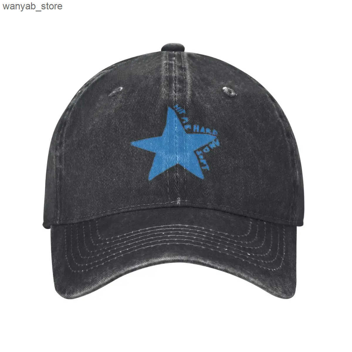 Ball Caps Blue Star Billies hits me hard soft unisex baseball cap Eilish Distressed denim hat retro outdoor summer headpiece L240910