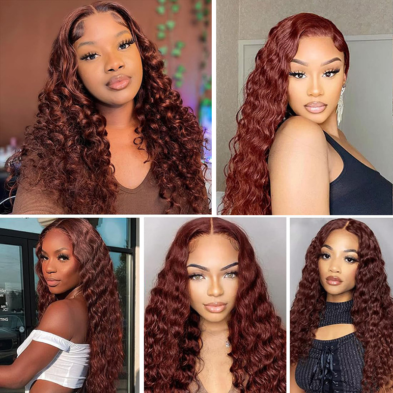 Brazilian Human Hair 33# Color Bundles With 4X4 Lace Closure Loose Deep Free Part 4 Pieces/lot Double Wefts With Closures 10-30inch
