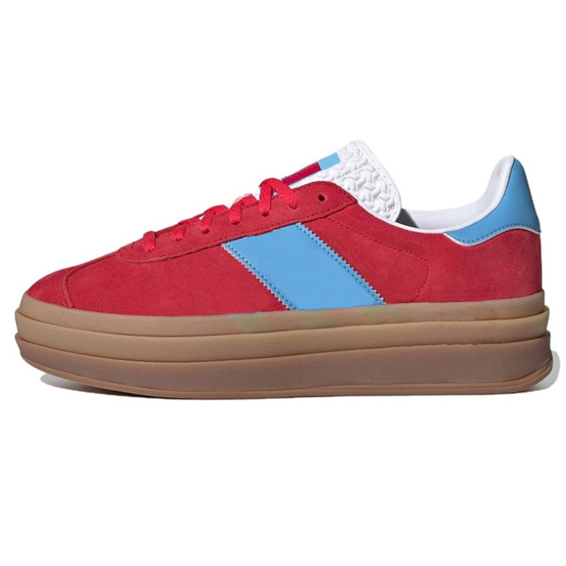 Designer Running Shoes Womens Platform Bold Cream Green Suede Leather Pink Glow Gum White Black Red Blue Yellow Flat Trainers Plate-forme Sneakers siz