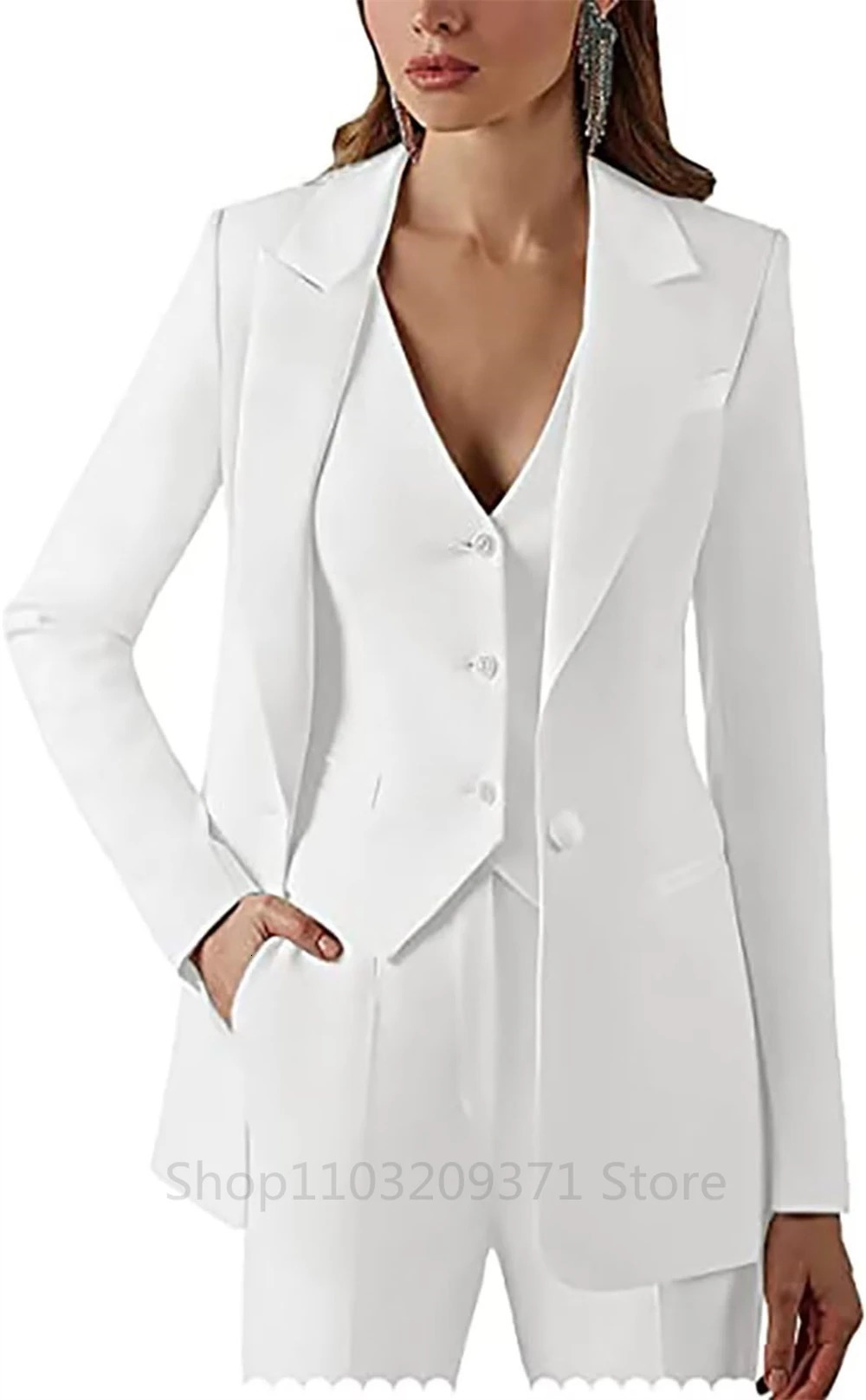 3 Pieces Plus Size Women Suit Set Lapel Blazer Business JacketVestPants Office Lady Pantsuits Formal Party Prom Dress 241126