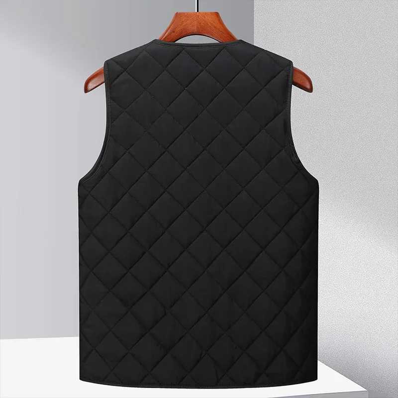 Men's Down Parkas Mens Winter New Men Fashion V-Neck Vest Warm Thickened Jacket Youth Sleeveless Athletic Vest Fishing Waistcoats Big Size 4XL z2