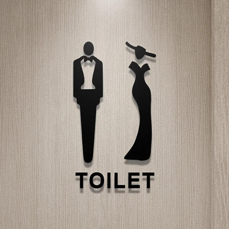 Toilet Logo Creative WC Logo Door Stickers Mens and Womens Toilet Logo Door Stickers 241127