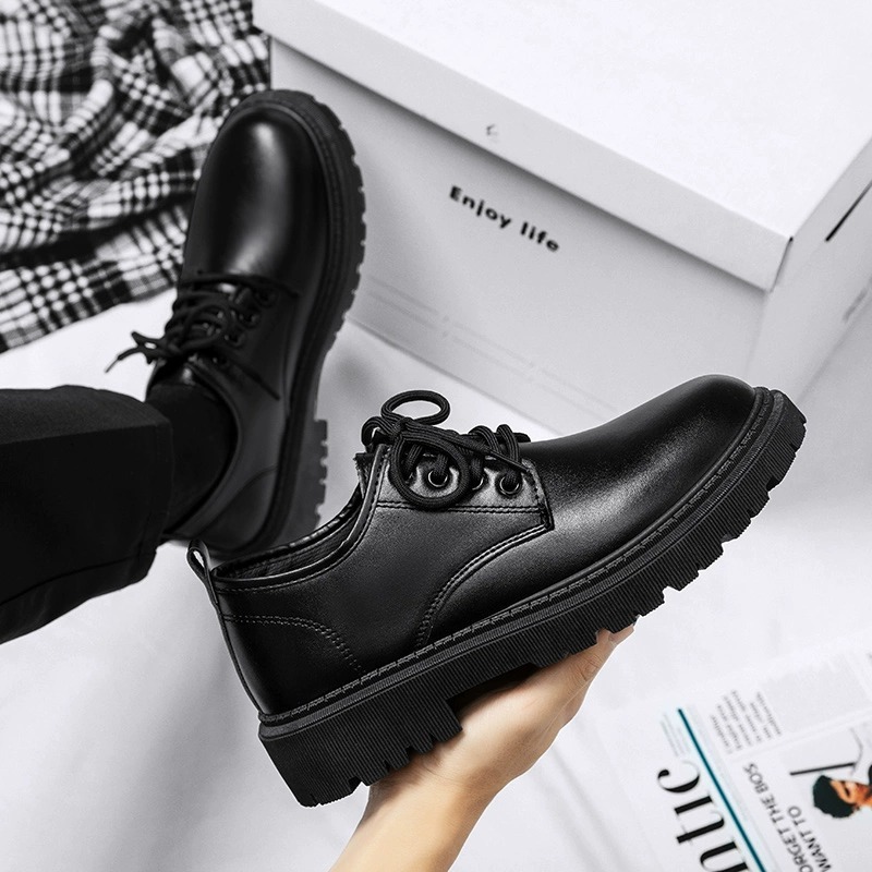 New Spring Work New Autumn/Winter/Summer Business Waterproof Black Leather Designer Men's Casual Shoes Multi functional Thick Board Shoes