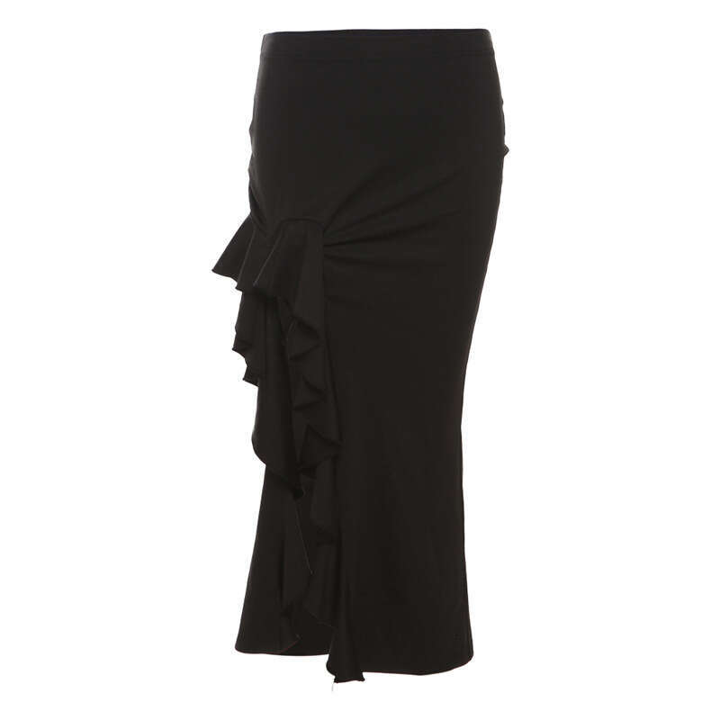 Wind 2023 Spring/Summer Women's Fashion New Style Trendy Sexy High Waist Slim Fit Solid Color Irregular Half Skirt for Women