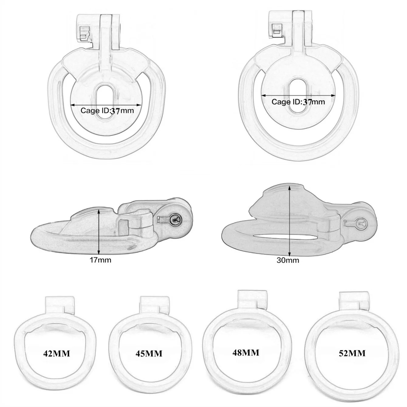 6 Colors PositiveNegative CB Chastity Cage Male Cock Lock with 4 Size Base Penis Rings Hidden Device Sexy Toy for Man Gay 240423