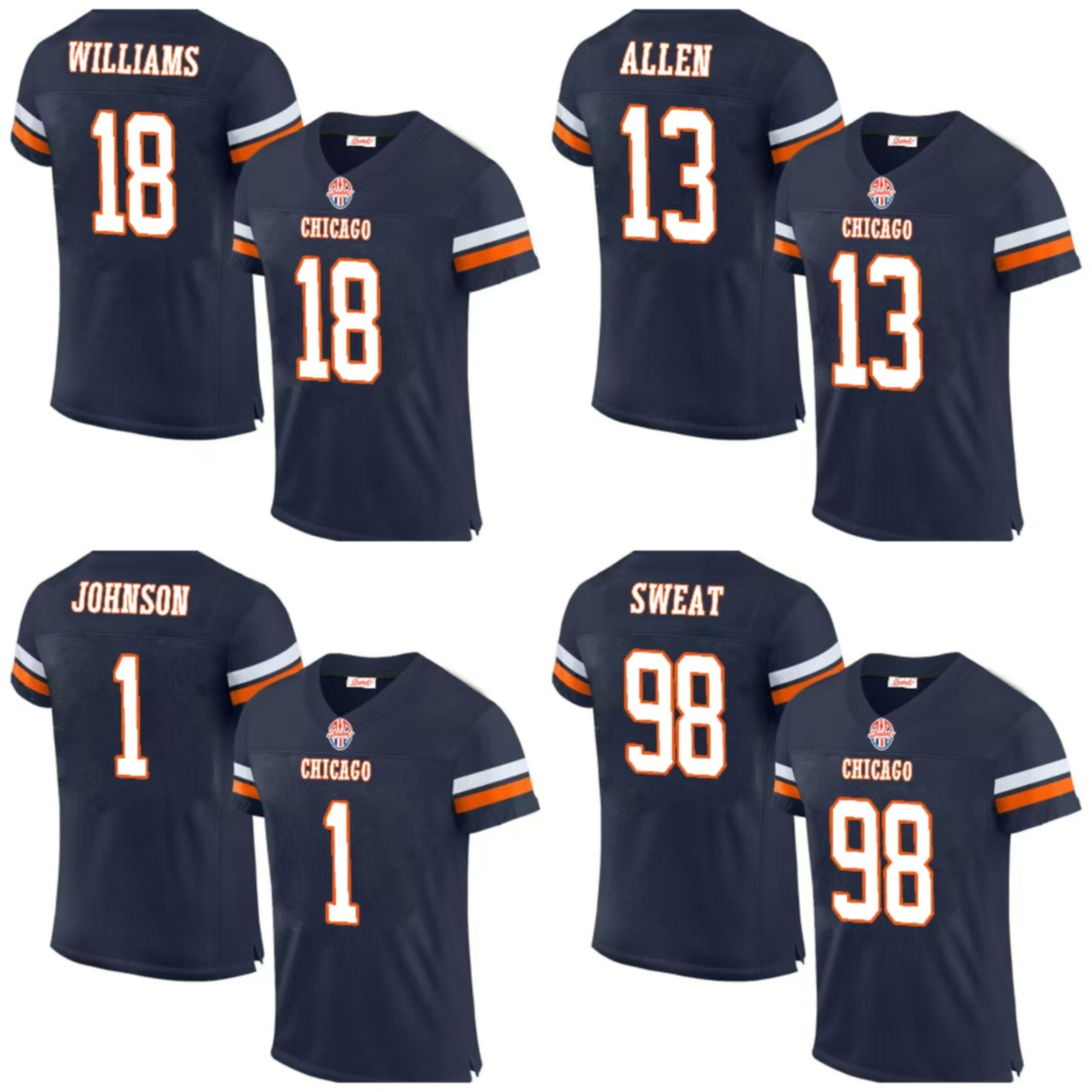 ALLEN,KEENAN#13 JOHNSON,JAYLON#1 SWEAT,MONTEZ#98 WILLIAMS,CALEB#18This baseball uniform is a quick-drying custom-made sportswear for teenagers and adu