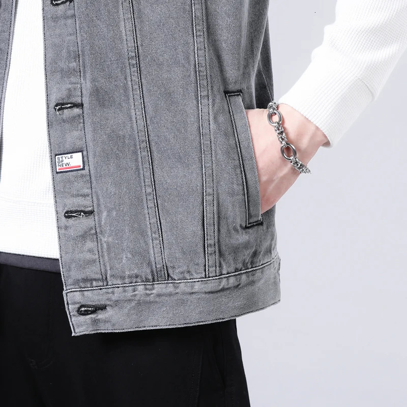 Autumn Denim Vest Mens Blue Sleeveless Jacket Retro Street Clothing Fashion Loose Motorcycle Pocket Coat 241129