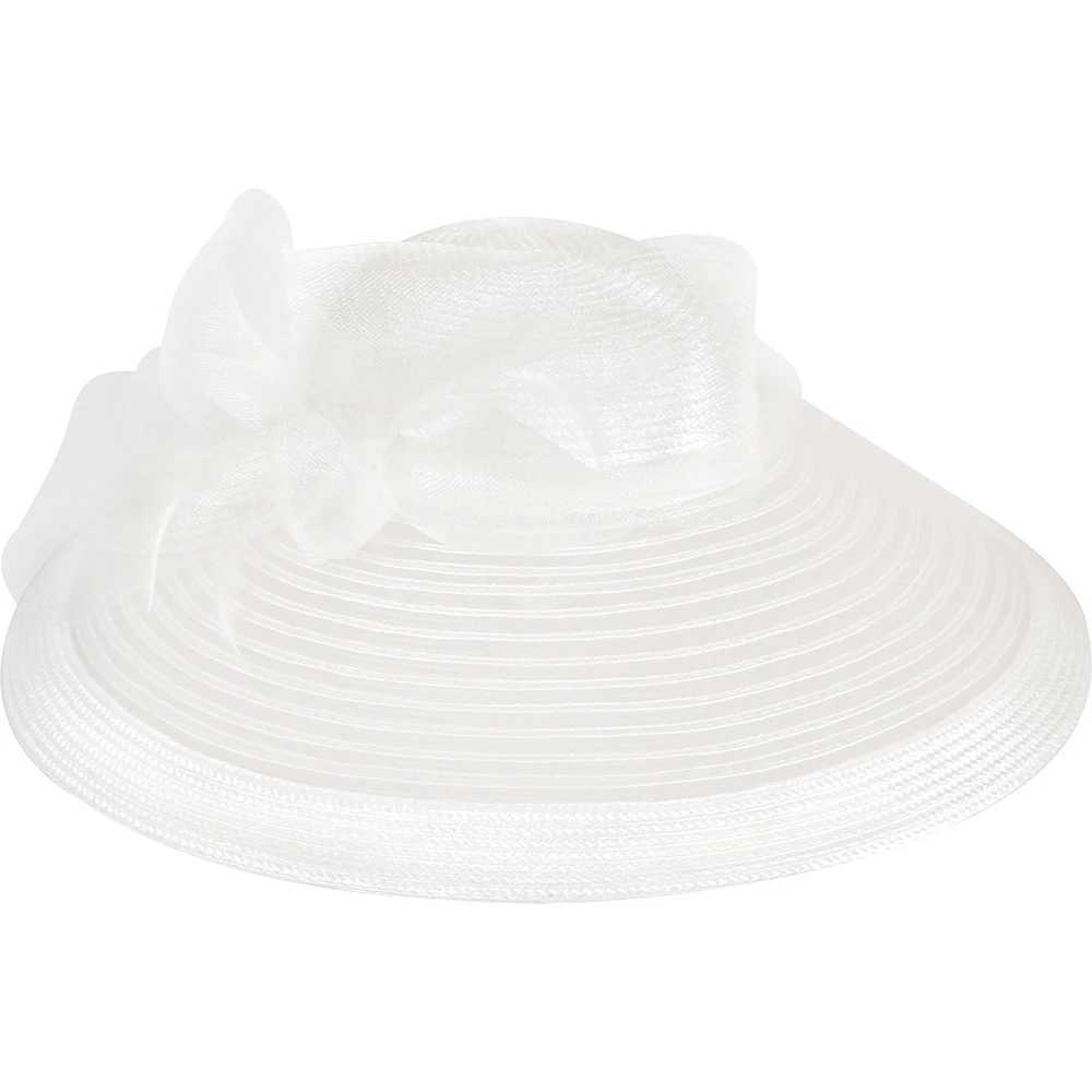 Wide Brim Hats Bucket Hats Elegant Kentucky Tea Party Fascinators White Weddings Hat For Women Wide Brim Hats Fedora Ladies Church Dress Derby Hats Y2