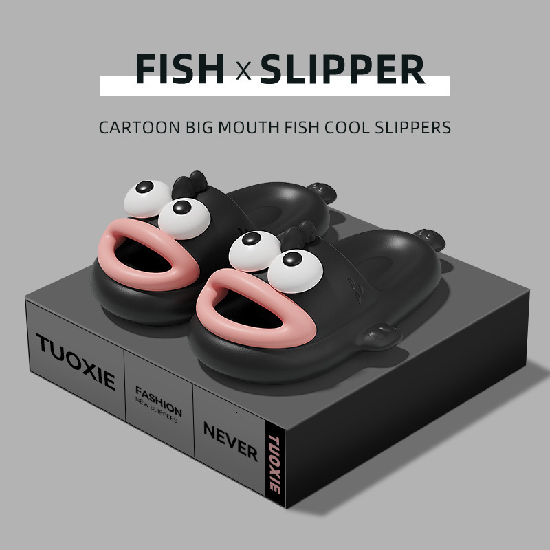 Designer Eva Clown Fish Women with a Feeg of Stepping on Shit Funny at Home, Men's Outerwear, Cool Slippers for Summer and Autumn, Anti slip