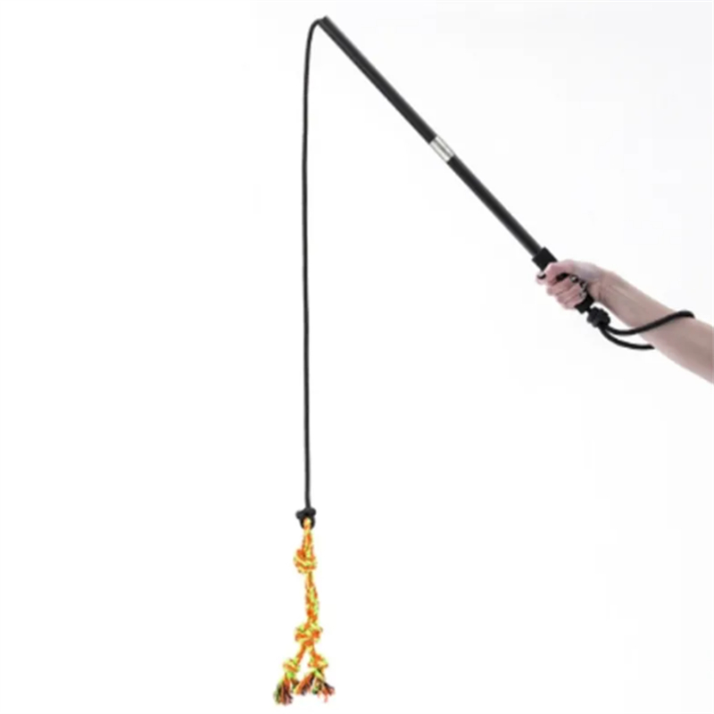 Interactive Flirt Pole for Large Dogs Chase Tug of War Lure Chewing Toy for Outdoor Exercise Training Dog Teaser Wand