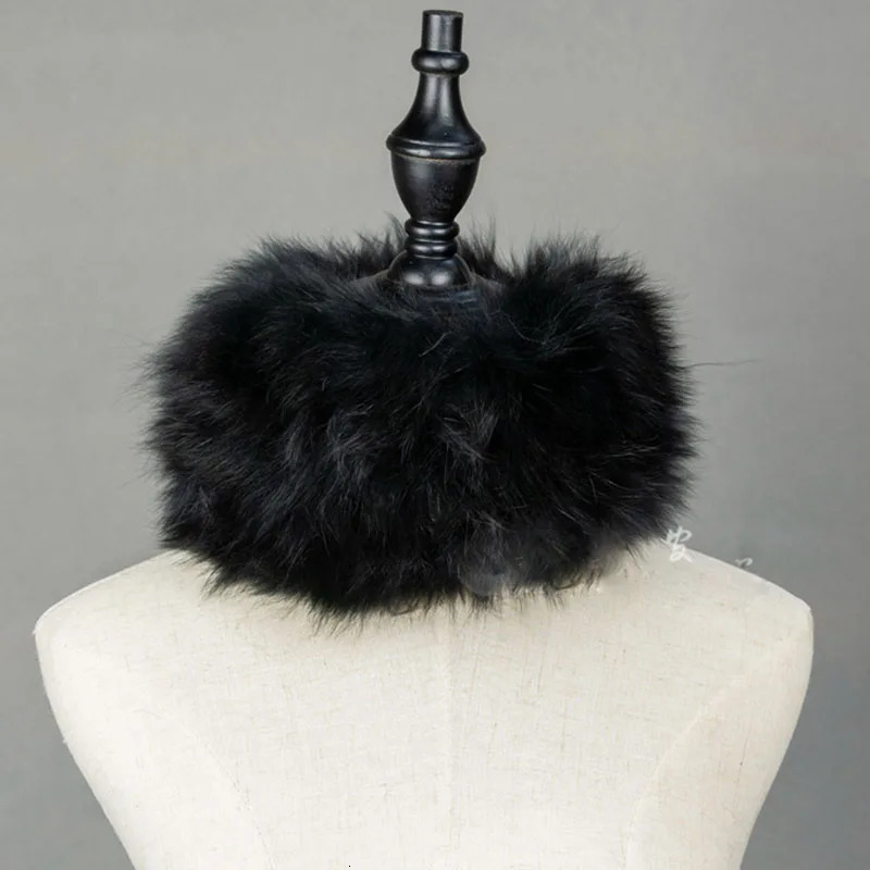 Real Raccoon fur Scarf Women Knitted Winter Warm Natural Fur Scarves Elastic Ladies Neck Warmer Russia Headbands 241122
