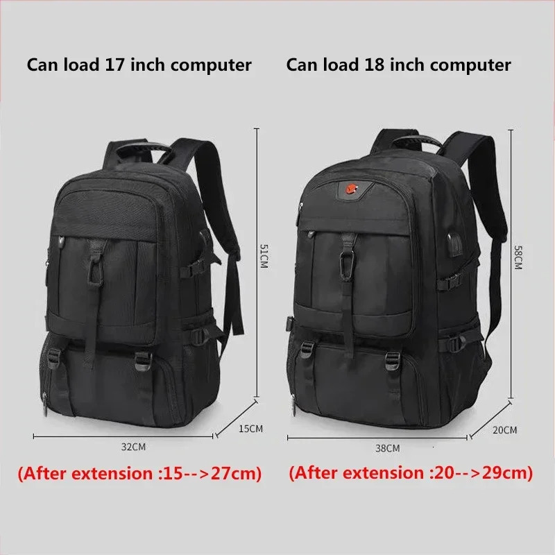 50L 80L Large Travel Backpack Men Separate Shoe Compartment Business Bag Outdoor Sports Waterproof Man Black Storage Backpacks y241126