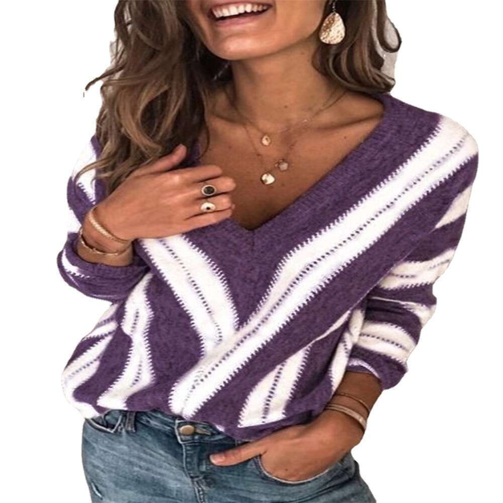 Autumn Winter Thin Style Commuting Base Sweater For Women, Loose V-Neck Long Sleeved Knitted Clothing From Europe America, Trendy Clothing, Fashionabl