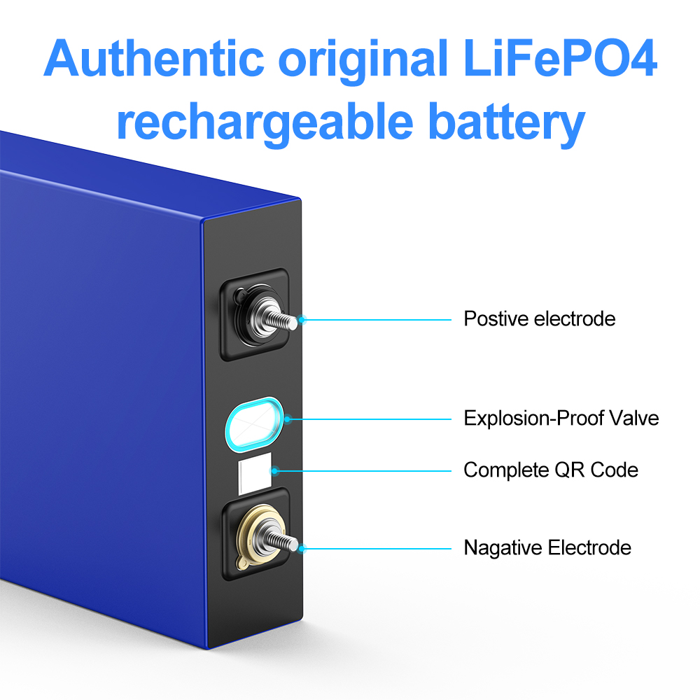 New Grade A 3.2V 280Ah 310Ah 202Ah Lifepo4 Rechargeable Battery 6000 Cycle Lithium Iron Phosphate Prism Solar Energy EU/US Duty Free
