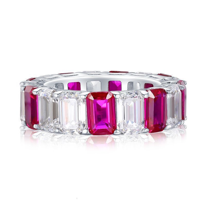 Lovers Ruby Diamond Ring 100% Real 925 sterling silver Party Wedding band Rings for Women Men Engagement Jewelry Gift 240624