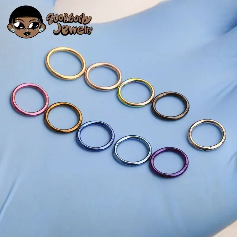 G23 Nose Piercing 36 Implant Grade 14G 16G 18G 20G Clicker Diaphragm Tragus Sexy Body Jewelry Wholesale 241125