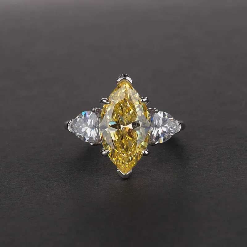 Band Rings Wong Rain Vintage 925 SterlSilver Mariquesa Cut Created Moissanite Citrine WeddEngagement RFine Jewelry Wholesale J240429