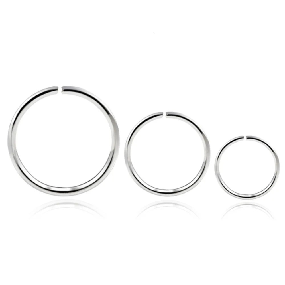 Fashion Stainless Steel Seamless Segment Rings Nose Hoops Ear Piercing Tragus Cartiliage Sexy Body Jewelry 241125