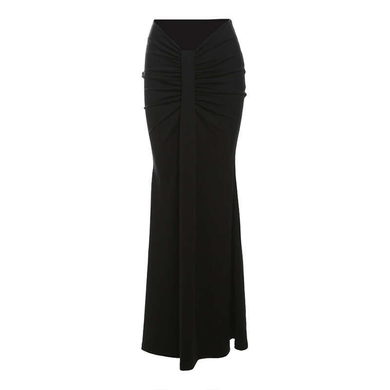 Wind 2024 Autumn New Women's High Collar Lace Hollow Top Slim Fit Hip Wrapping Half body Long Dress